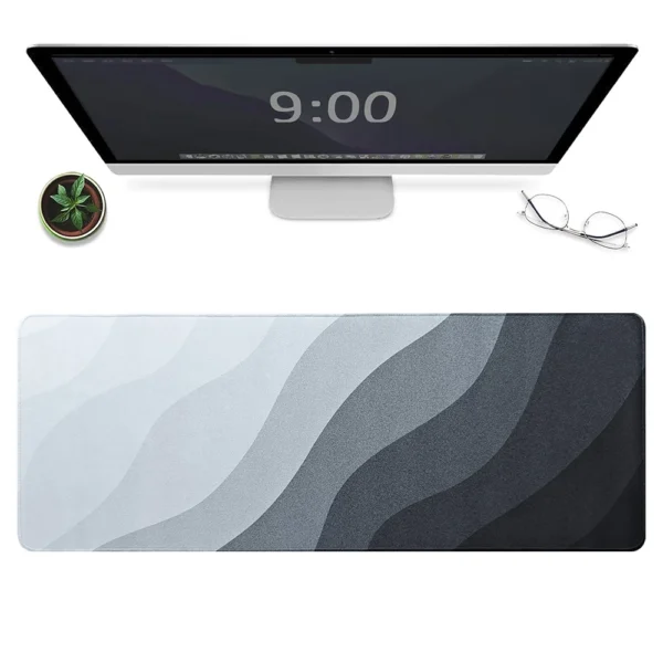 Large Black White Gaming Mouse Pad