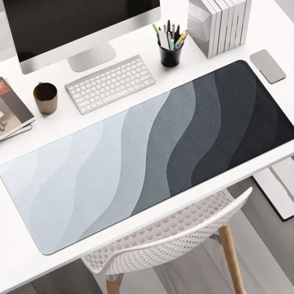 Large Black White Gaming Mouse Pad