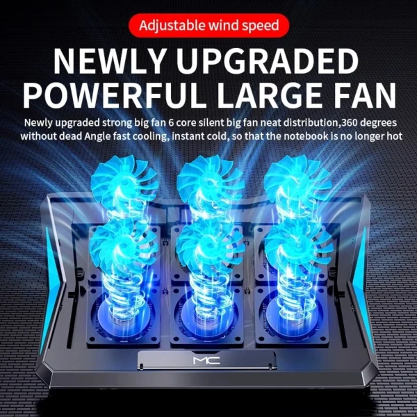 6 Fan Gaming Laptop Cooling Pad